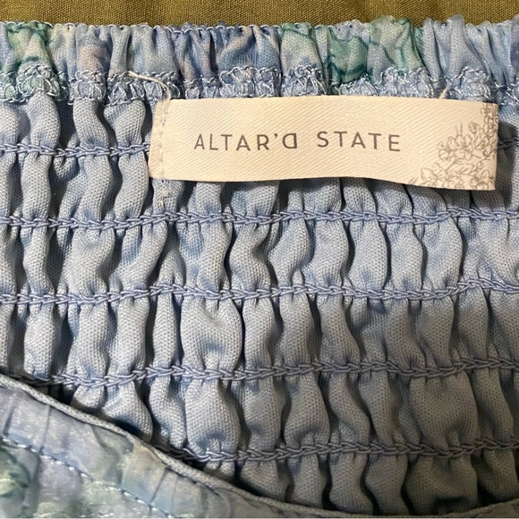 Altar’d State Floral Blue Puff Sleeve Dress - Size XL - Picture 4 of 6